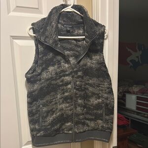 Athleta Charcoal Fleece Zip-Up Vest